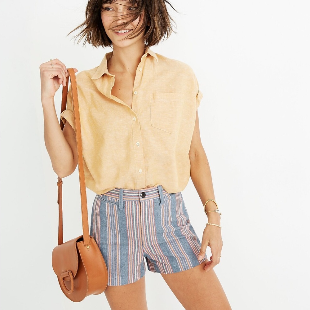 Madewell Emmett shorts in rainbow stripe sz 26